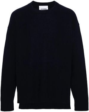 Jil Sander サイドスリット ウールセーター - ブルー
