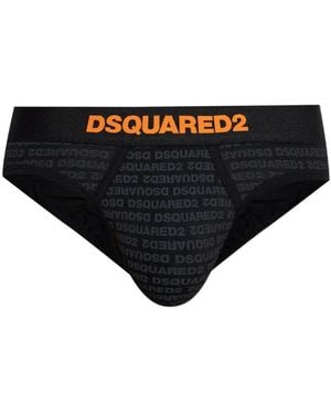 DSquared² Logo-Print Briefs - Black