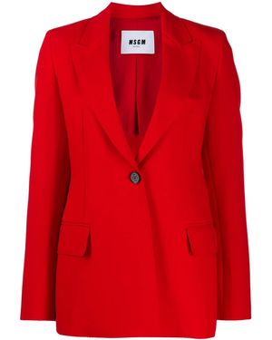 MSGM Single-Breasted Blazer - Red