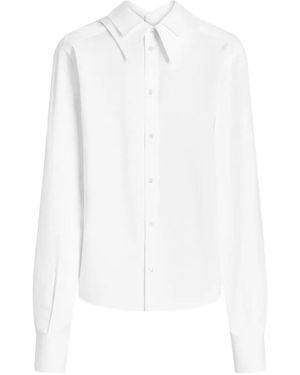 Dolce & Gabbana Camisa De Algodón Y Popelina - Blanco