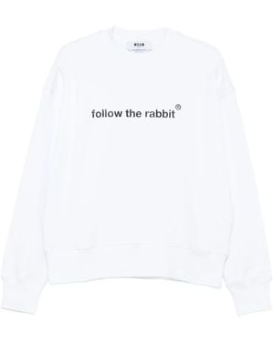 MSGM リブトリム スウェットシャツ - ホワイト