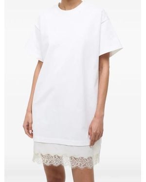 STAUD Grier Lace-Trim Mini Dress - White