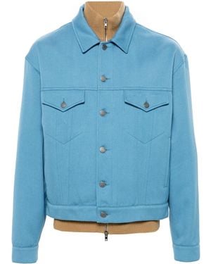 Moschino High-Neck Layered Jacket - Blue