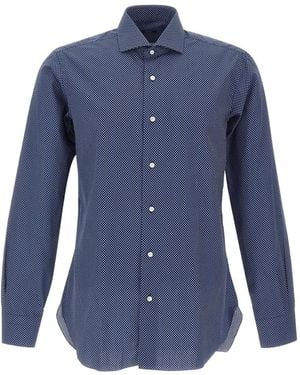 Barba Napoli Polka Dot-Print Shirt - Blue