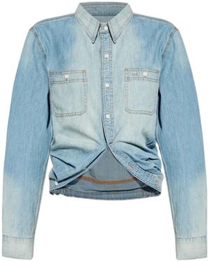 R13 Wrap Around Denim Work Shirt - Blue