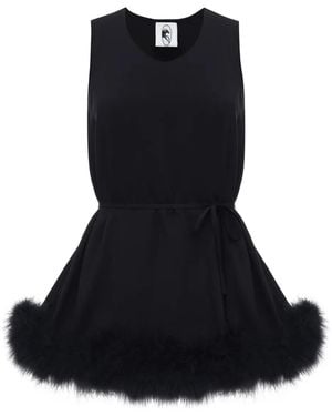 Sleeper Bisou Bisou Feathers Top - Black