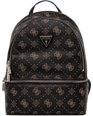 Guess Silia 4G Monogram Zip Backpack - Black