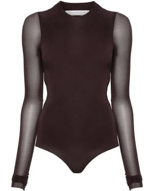 Philosophy Di Lorenzo Serafini Body À Manches Transparentes - Marron