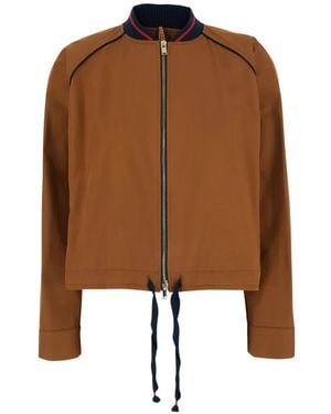 ..,merci Kordelzug-Bomberjacke Mit Gestreiften Details - Braun