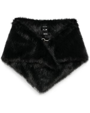 Simone Rocha Faux-Fur Lobster-Clasp Scarf - Black