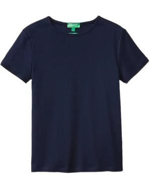 Benetton Slim-Fit Crew-Neck Short-Sleeved T-Shirt - Blue
