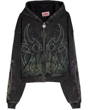 Chew Forever Static Roach Studded Hoodie - Black