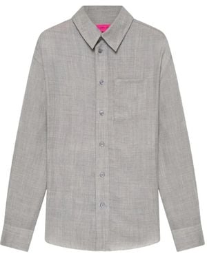 The Elder Statesman Pashmina Long-Sleeve Shirt - Grey