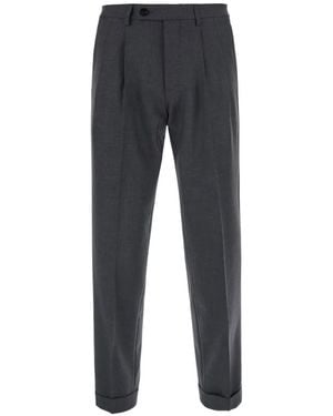 Michael Coal Pleated Turned-Up Pants - Blue