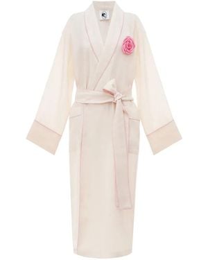Sleeper Rose Linen Robe - White