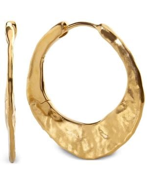 Monica Vinader Medium Capri Hammered Hoop Earrings - Metallic