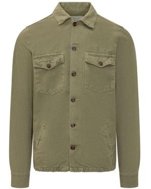 Bl'ker Buttoned Flap Pocket Shirt Jacket - Green