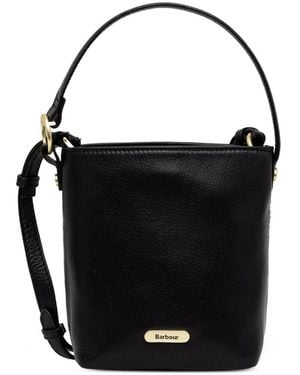 Barbour Cedar Logo-Plaque Cross Body Bag - Black