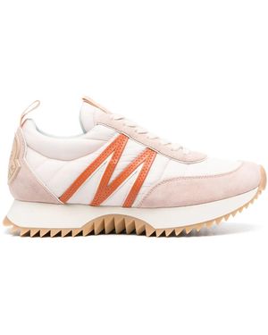 Moncler Quilted Nylon Suede Lace-up Sneakers - Pink