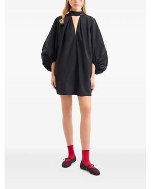 Gemy Maalouf V-Neck Puff Dress - Black