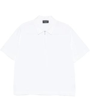 AROVESCIO Zip-Fastening Short-Sleeve Polo Shirt - White