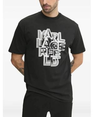 Karl Lagerfeld T-Shirt mit Logo-Print - Schwarz