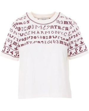Sea T-Shirt Con Ricamo - Bianco