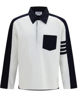 Thom Browne 4-Bar Oversized-Rugby-Poloshirt - Schwarz