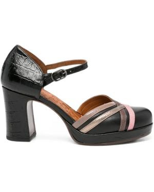 Chie Mihara Dedana Crocodile-Effect Platform Pumps - Metallic