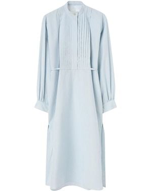 Jil Sander Long-Sleeve Cotton Midi Dress - Blue