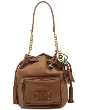 La Carrie Dark Wave Bucket Bag - Brown