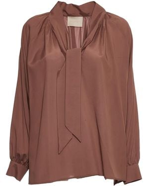 Momoní Tabatinga Tie-Neck Blouse - Brown