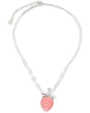 YVMIN Strawberry-Pendant Necklace - White