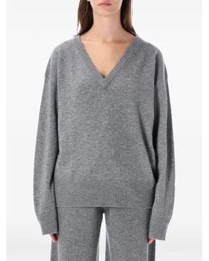 Rhea V-Neck Sweater - Gray