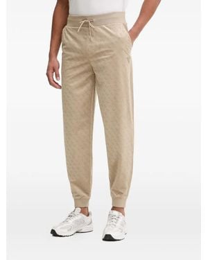Guess Monogram-Pattern Track Pants - Natural