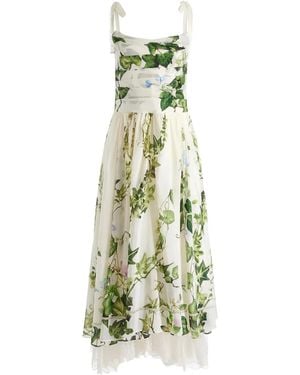 Alice + Olivia Vestido Haven midi con motivo floral - Verde