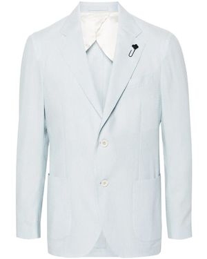 Lardini Striped Single-Breasted Blazer - Blue