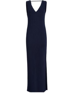 Brunello Cucinelli Ribbed-Knit Maxi Dress - Blue