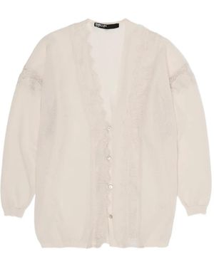 Bimba Y Lola Lace-Trim Cardigan - White