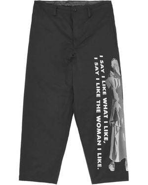 Yohji Yamamoto Graphic-Print Trousers - Grey