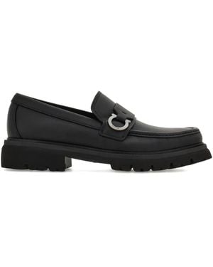 Ferragamo ガンチーニ レザーローファー - ブラック