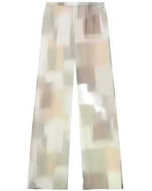 ARMANI EXCHANGE Abstract-Print Wide-Leg Trousers - White