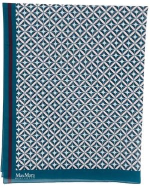 Max Mara Elfi Geometric-Print Pareo - Blue
