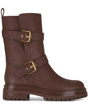 Gianvito Rossi Leather Biker Boots - Brown