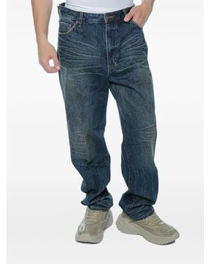 Emporio Armani J22 Whiskered Faded Jeans - Blue