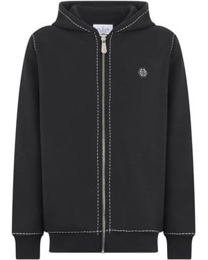 Philipp Plein Hoodie Mit Logo-Schild - Schwarz