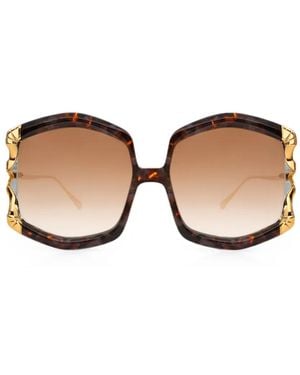 Anna Karin Karlsson La Vie En Rose Geometric-Frame Sunglasses - Natural