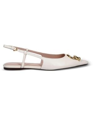 Coccinelle C-Me Logo-Plaque Slingback Ballet Flats - White