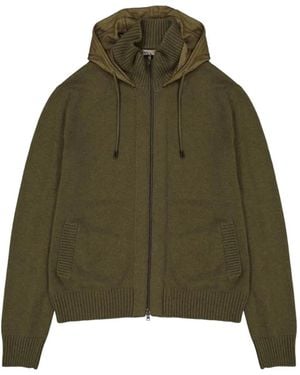 Herno Zip-Up Cashmere Hoodie - Green
