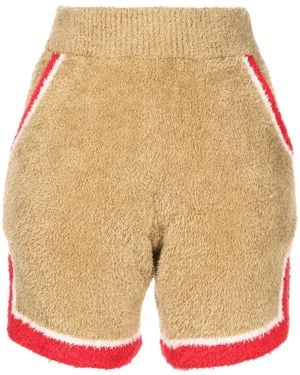 Undercover Side-Stripe Towelling Shorts - Natural